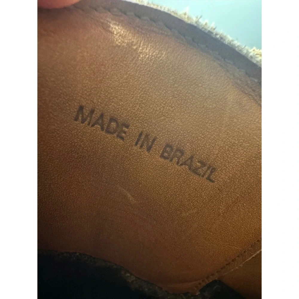 Lands End Mens Tan Suede Derby Shoes‎ 9.5 W Plain Toe Brick Sole 35356 Brazil